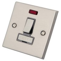 MBSG13SSUN Stainless Steel 13A Switched Fused Spur Neon - Grey Insert