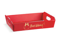 BOX TRAY LARGE 400x300x120MM RED BEST WISHES
