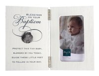 Baptism Wood Photoframe/Symbolic   (34950)