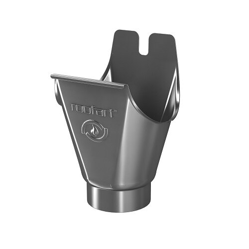 Buy 125mm to 87mm Steel Gutter Outlet Plain Galvanised Southern