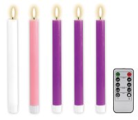LED - Advent Candle Set-9 5/8 x 7/8 inch   (88640)