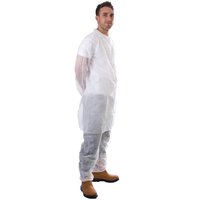 Supertouch Non-Woven Coat with Velcro, White