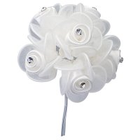 Satin Rose With Diamante  White - Dia 5cm