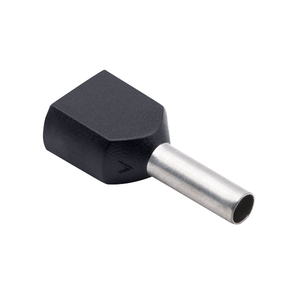 1.5sq Black Twin Bootlace Ferrules (100)