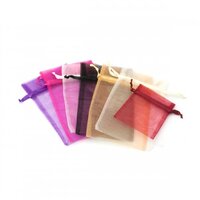 ORGANZA BAG WHITE 24X35CM 9MM RIBBON  PKT 50