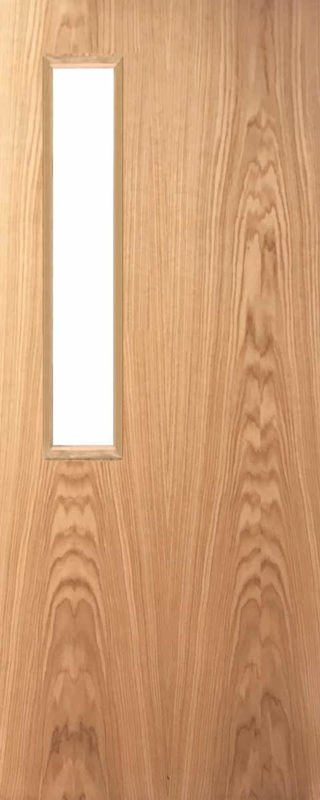 FD60 Clear Glass With Georgian Wire Mesh Oak DFG56