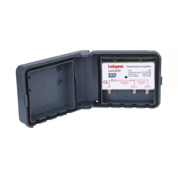 Labgear 1-In 2-Out Fixed Gain Masthead UHF Amplifier