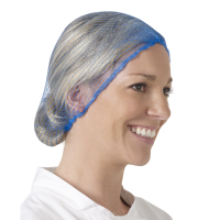 Metal Free Hairtite Hairnet, Blue, 100 Ring