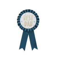 Teal 'Best Dad' Satin Badge