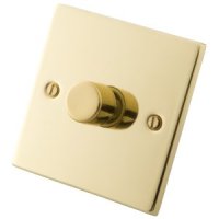 Polished Brass 1 Gang 2 Way 400W Dimmer 6050-021