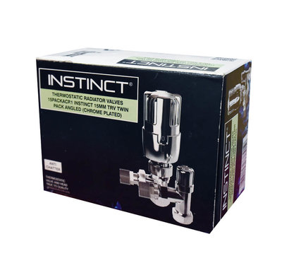 Angled TRV Twin Pack with Lockshield Chrome Plated 15mm