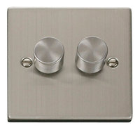 Click Deco Victorian Stainless Steel 2 Gang 2 Way Dimmer  | LV0101.0106