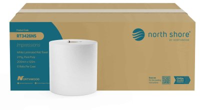 RT3426NS White Laminated & Embossed Roll Towel