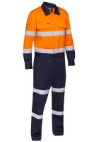 TAPED HI VIS COVERALL WITH WAIST ZIP OPENING