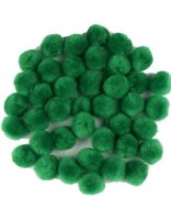 Pom Poms - 25mm & 40mm Green (30 pieces)