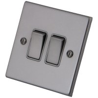 Gunmetal Grey 2 Gang 2 Way Switch 6011-003