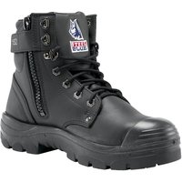 Steel Blue Argyle Lace Up/Zip Safety Boot with Bump Cap Black