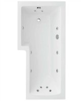 L SHAPE 1700X850MM LH SINGLE ENDED 12 JET WHIRLPOOL BATH & PANEL