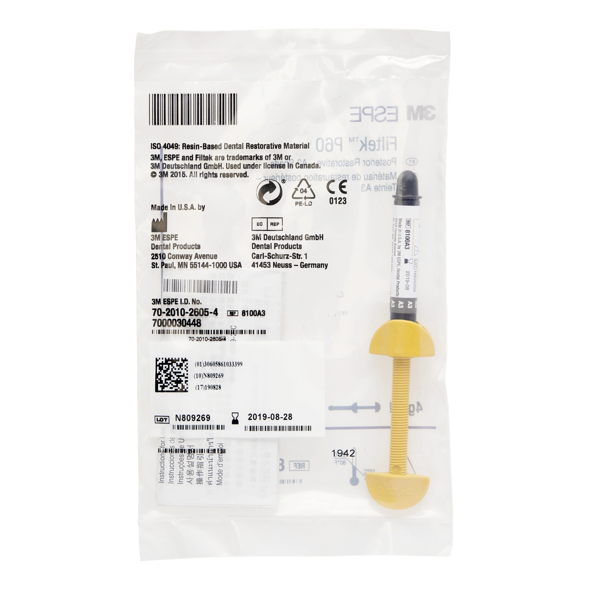 thumbnail image 2 of 3M ESPE P60 Restorative Posterior Composite - Choose B2 Or A3 Shade (1 Tube, Made In USA) 2 of 5