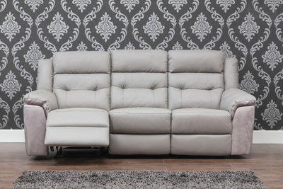 Lucca Taupe Grey Leather Sofa