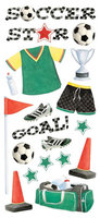 Soccer Scrapbook Sticker 14cm X 34cm.