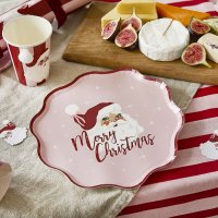 Vintage Santa Paper Plates - Pack of 8