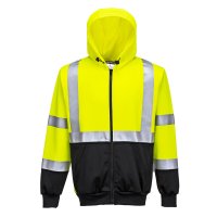 PORTWEST HI-VIS TWO TONE ZIPPED HOODIE