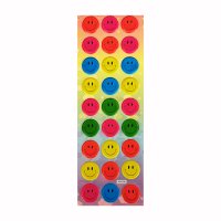 3D Stickers - Assorted Coloured Smiley Faces (27 pieces)
