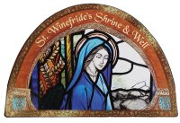 Wood Plaque/Icon/Gold Foil   (33975/WINEFRIDE)