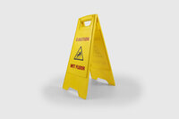 Yellow Wet Floor Warning Stand
