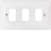 SOLLYSTA 3 GANG GRID PLATE WHITE