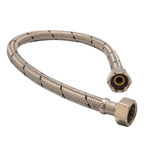 Masterflow 1/2" x 1/2" x 50cm F x F Flexible Tap Connector Pack of 2