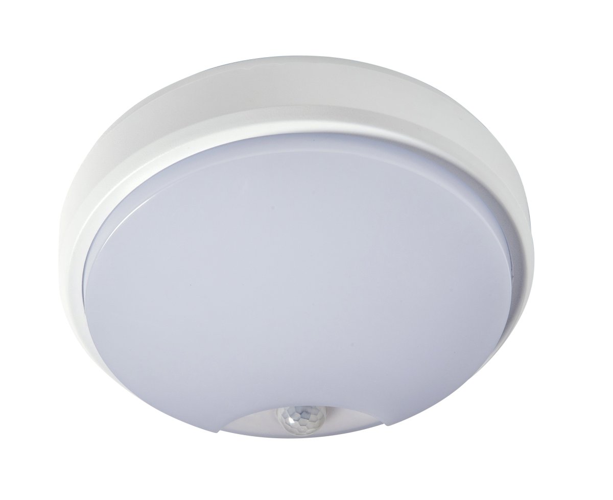 Robus Ohio 8W/12W/18W CCT IP54 Circular Bulkhead PIR with Black & White Trims