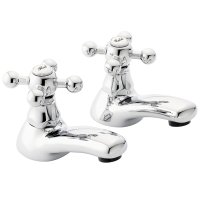 Tucker French Brompton Bath Pillar Tap (Pair) Chrome