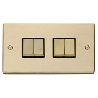 Click Deco CLICKVPBR414BK Polished Brass 10A 4G 2W Switch