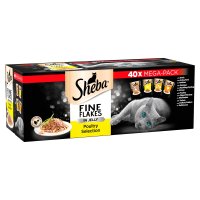 Sheba Fine Flakes Cat Pouches Poultry Collection in Jelly 40x85g Bulk Pack