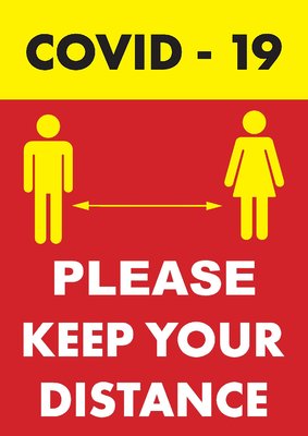 Keep your distance A3 vinyl window signs (Pack of 10)