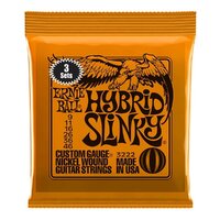 Ernie Ball Hybrid Slinky Electric Guitar Strings, 3 Pack (9 - 46)