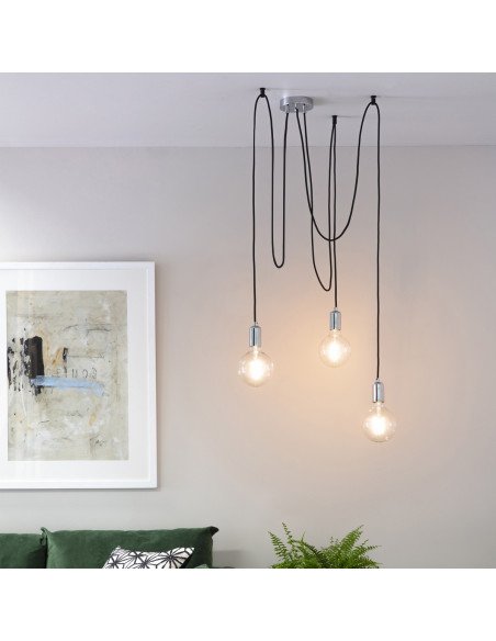Endon Studio 3 Light Pendant Chrome