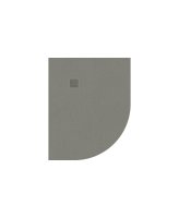 SLATE TAUPE 1000X800MM LH OFFSET QUADRANT SHOWER TRAY & WASTE