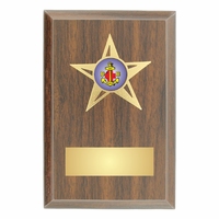 12.5cm Foil Blocked Walnut Plaque