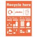 Plastic bottles - WRAP Recycle here sign   Size: H (300x250mm)