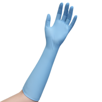 Haika Extended Cuff Nitrile Examination Gloves, Blue, 40cm