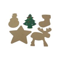 Large Assorted Wooden Christmas Shapes 14cm Set 2 (50)