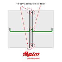 5 PT DOUBLE DOOR PANIC BOLT SET T/S PVC/TIMBER, OLTRE