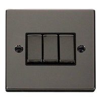 Deco Black Nickel 10A 3G 2W Switch