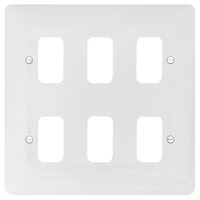 SOLLYSTA 6 GANG GRID PLATE WHITE.