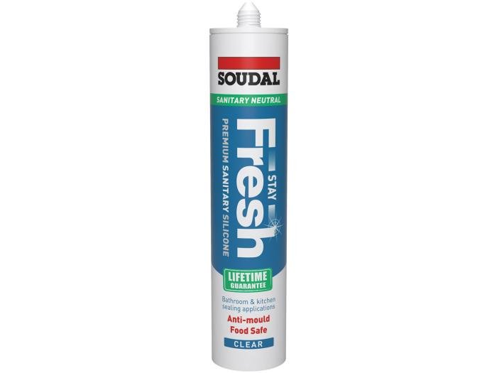 Soudal Stay Fresh Silicone Sealant 300ml Clear 125925