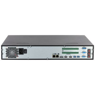 "Rear panel of NVR5464-EI2 showcasing 2x1Gb NICs and 4xSATA ports" IC PLUS. 
