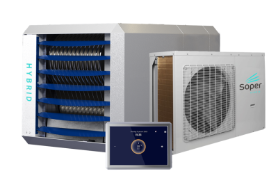Hybride luchtverhitter aardgas 30+12kW H12SG30